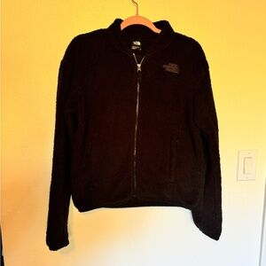 The North Face Womens Sherpa Teddy Full Zip Sweatshirt Medium Black